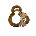 Amber Polka Dot Fabric Bow Acetate Claw Clip