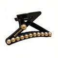 Black Champagne Pearl Rhinestone Acrylic Claw Clip