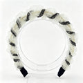 Black & White Ruffle Rhinestone Non-Slip Headband