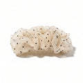 Black and white polka-dot mesh banana hair clip-01