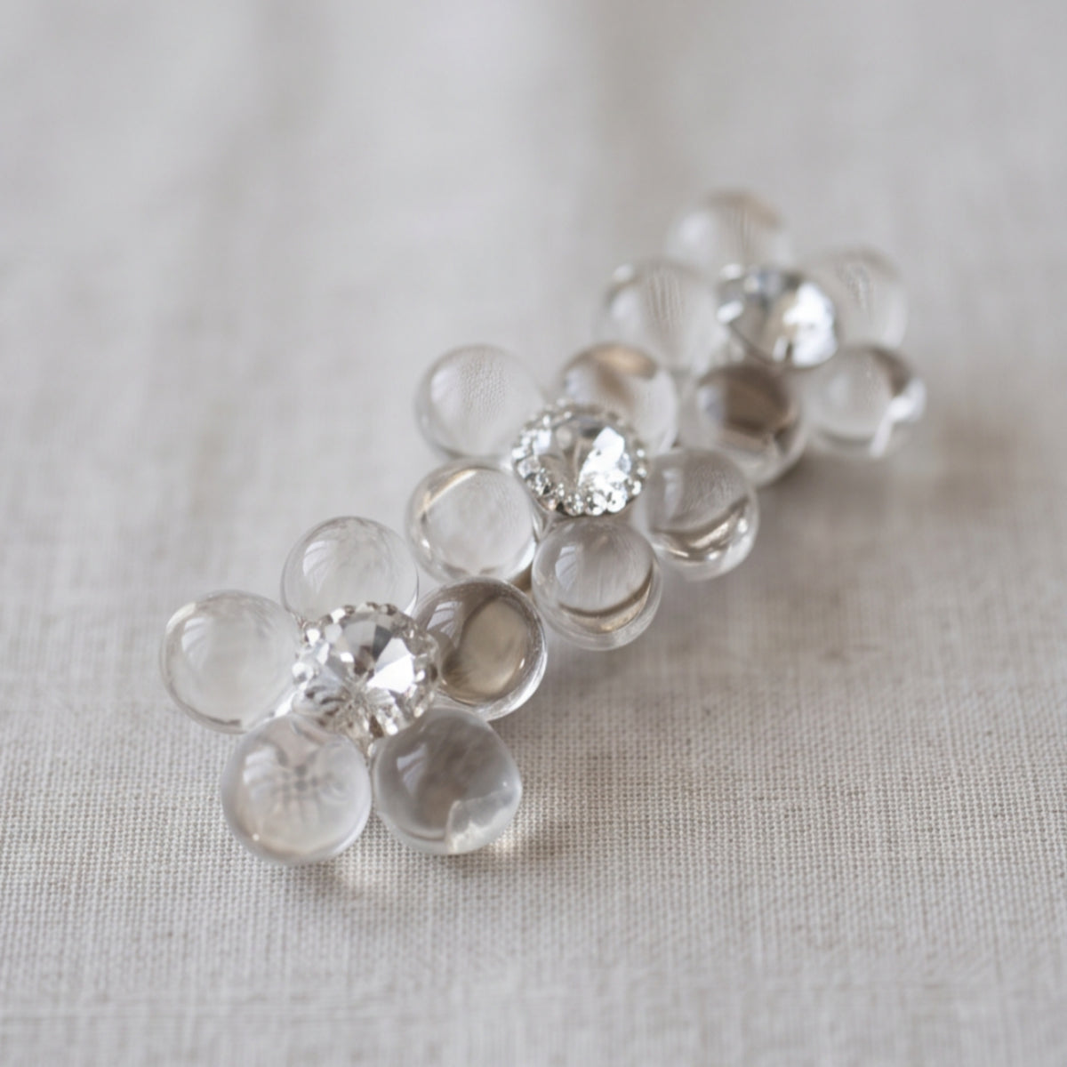 Clear Floral Alligator Hair Clip