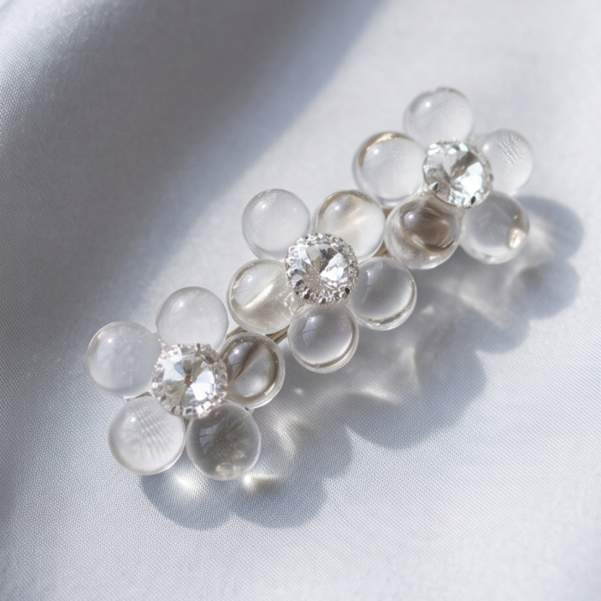 Clear Floral Alligator Hair Clip