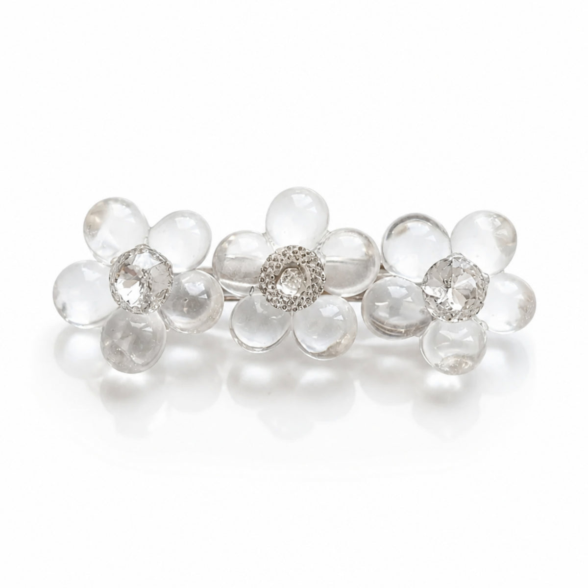 Clear Floral Alligator Hair Clip