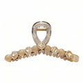 Clear Milky White Pearl Rhinestone Acrylic Claw Clip
