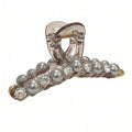 Clear Smoky Pearl Rhinestone Acrylic Claw Clip