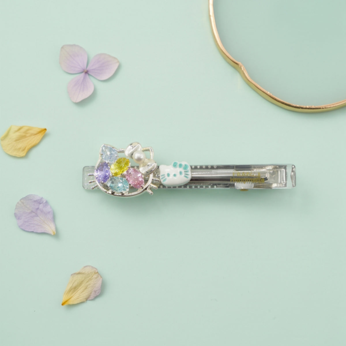 Colorful Rhinestone Cat Acrylic Alligator Hair Clip
