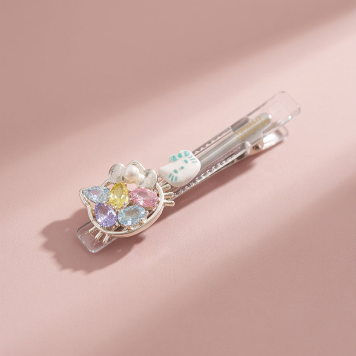 Colorful Rhinestone Cat Acrylic Alligator Hair Clip