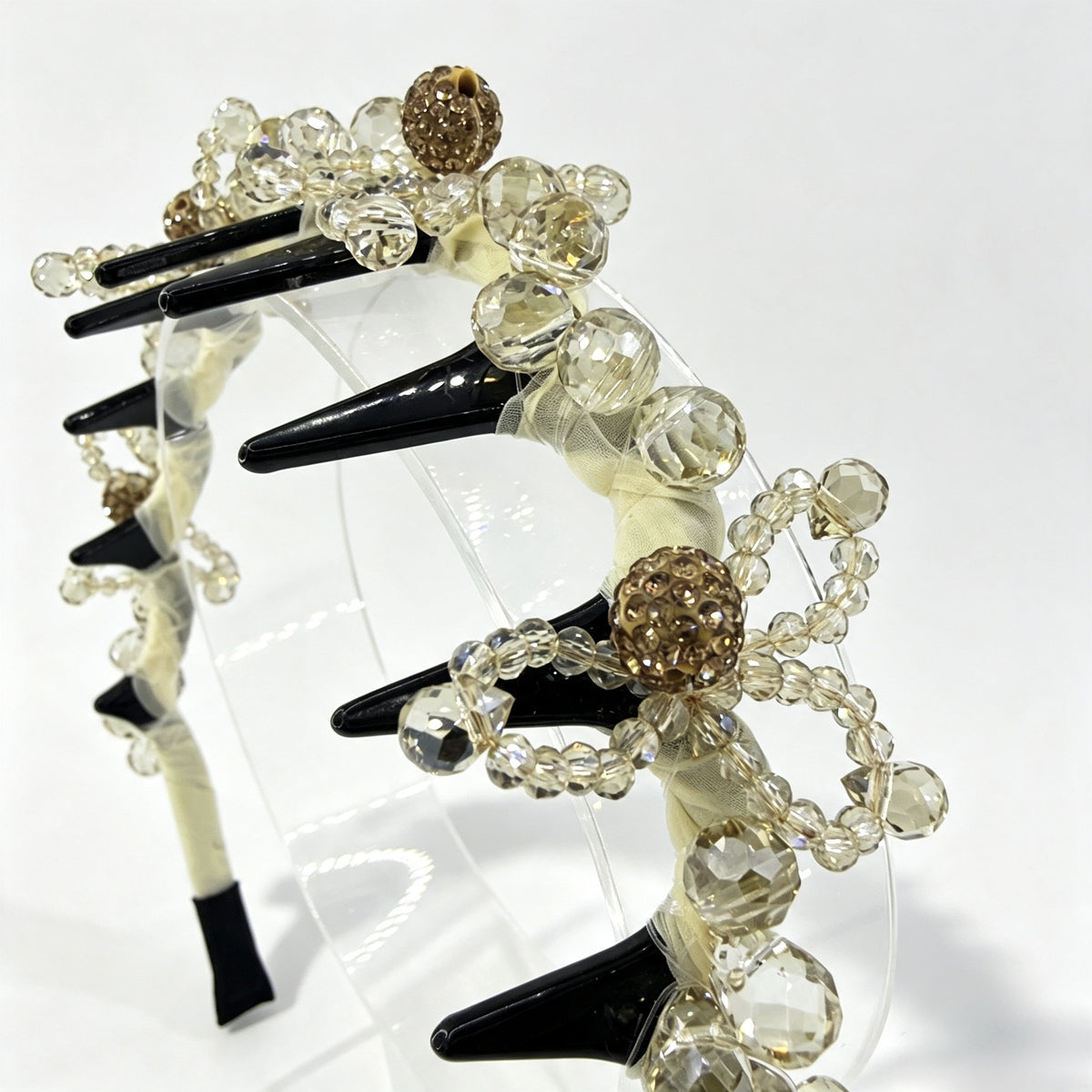Cream Champagne Crystal Non-Slip Headband