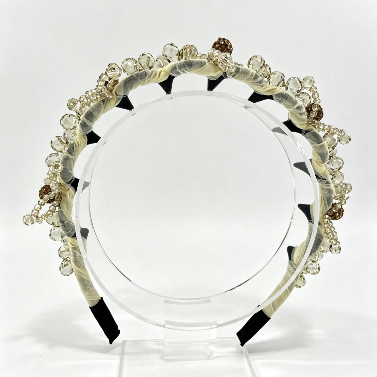 Cream Champagne Crystal Non-Slip Headband