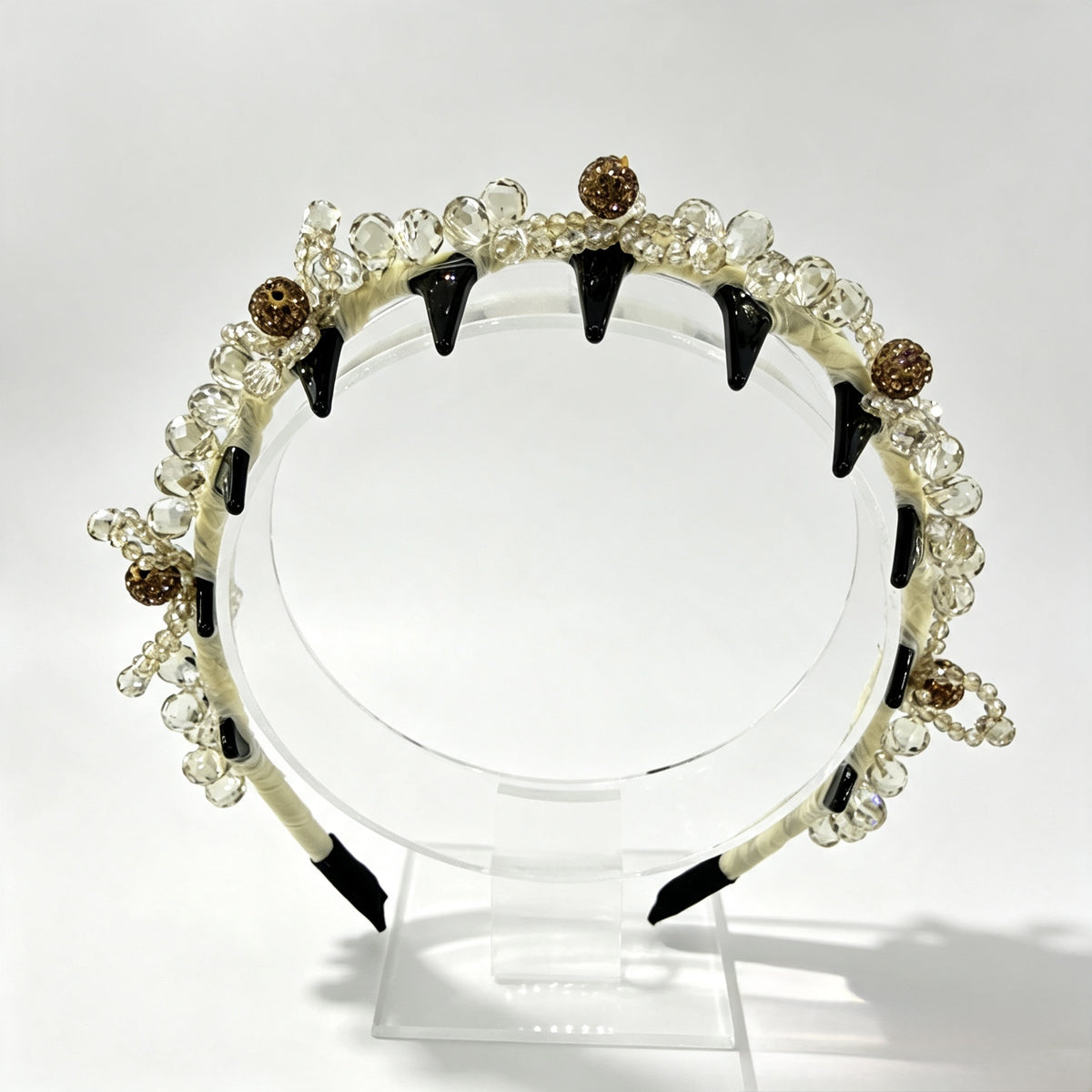 Cream Champagne Crystal Non-Slip Headband