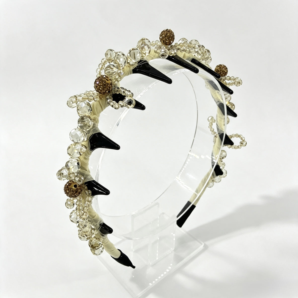 Cream Champagne Crystal Non-Slip Headband