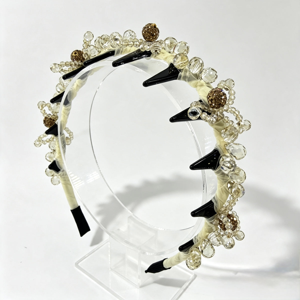 Cream Champagne Crystal Non-Slip Headband