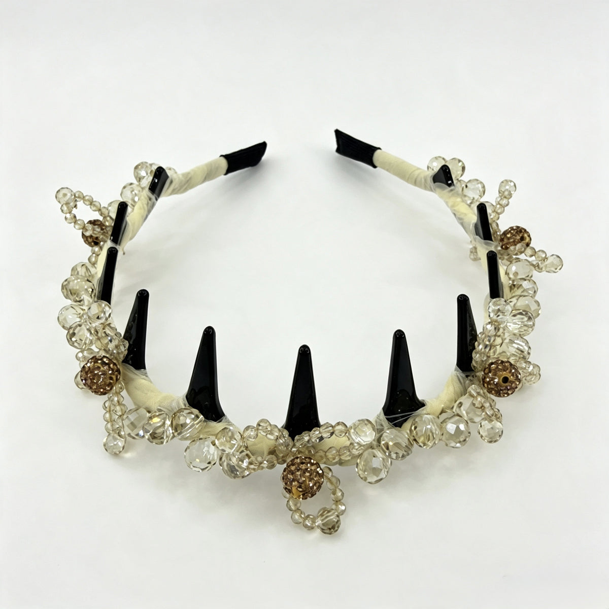 Cream Champagne Crystal Non-Slip Headband