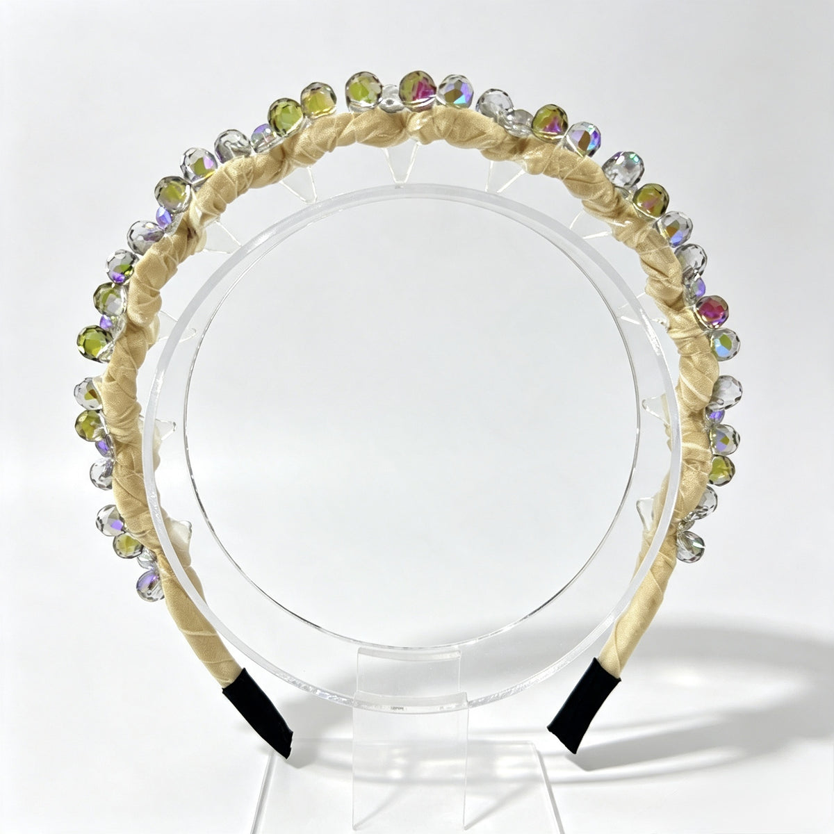 Cream Yellow Iridescent Bead Non-Slip Headband