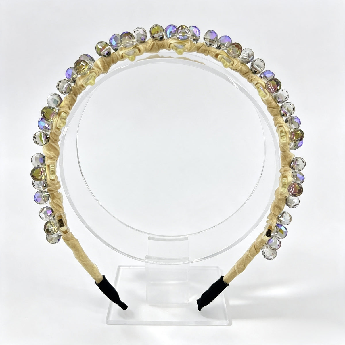 Cream Yellow Iridescent Bead Non-Slip Headband