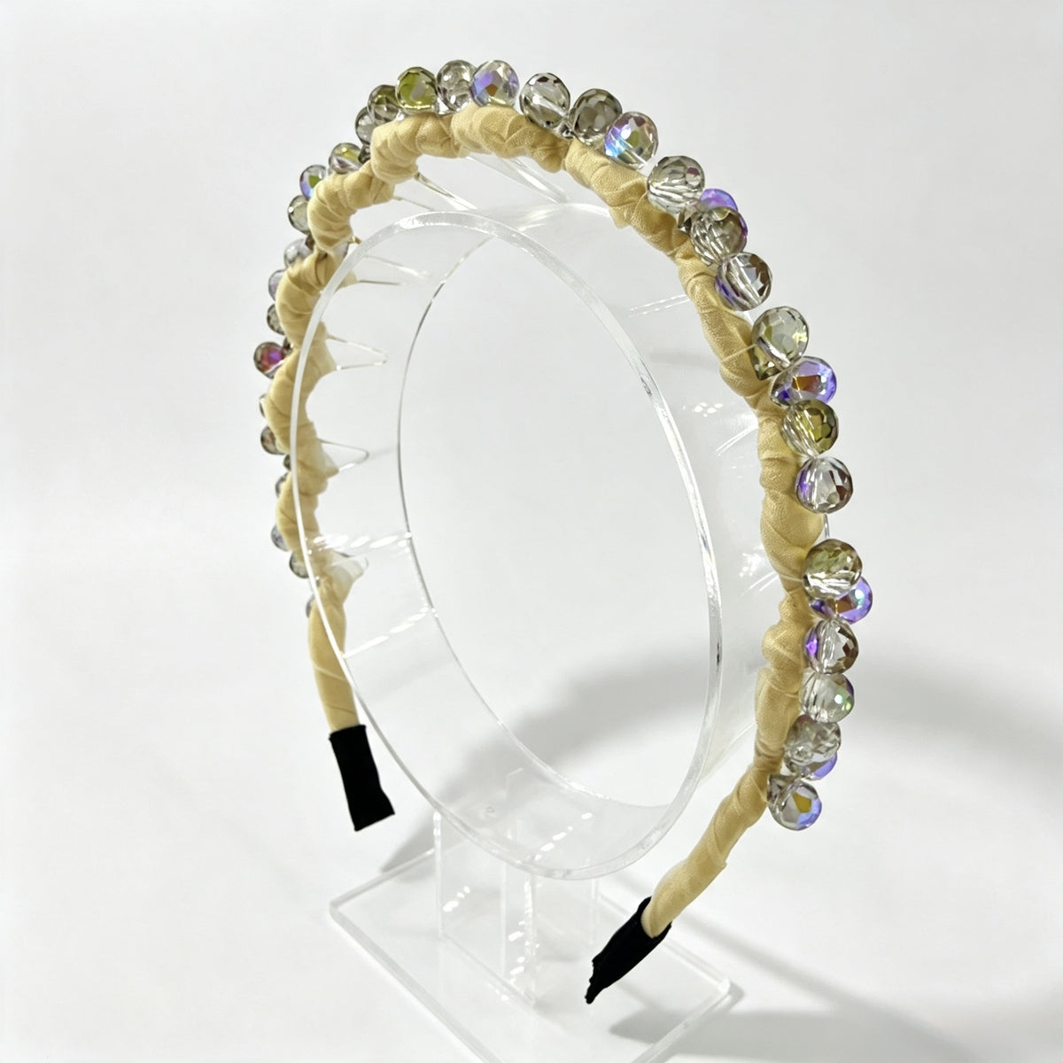 Cream Yellow Iridescent Bead Non-Slip Headband