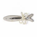 Fish-Shaped Pearl Bow Alligator Hair Clip