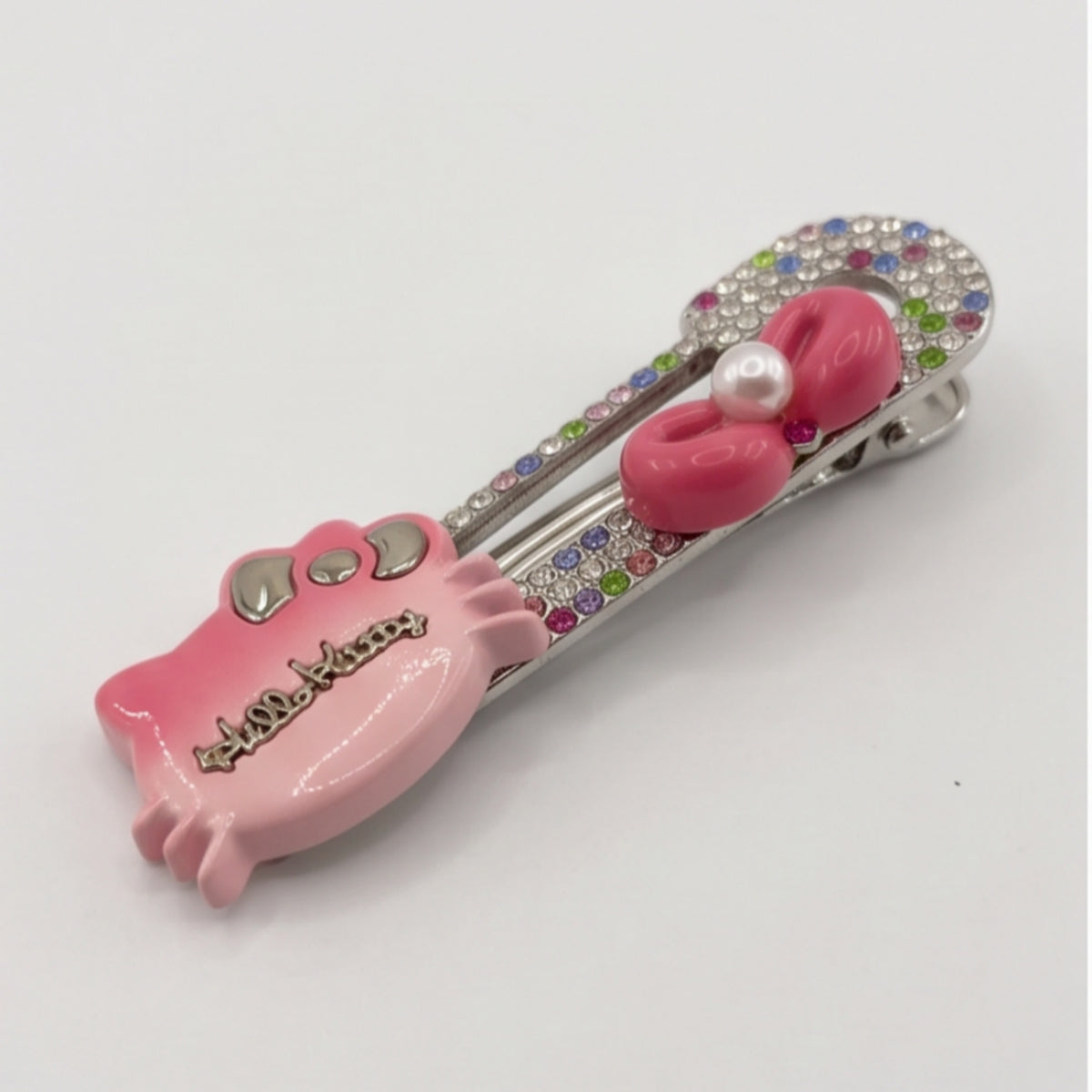 Gradient Pink Hello Kitty Rhinestone Alligator Hair Clip