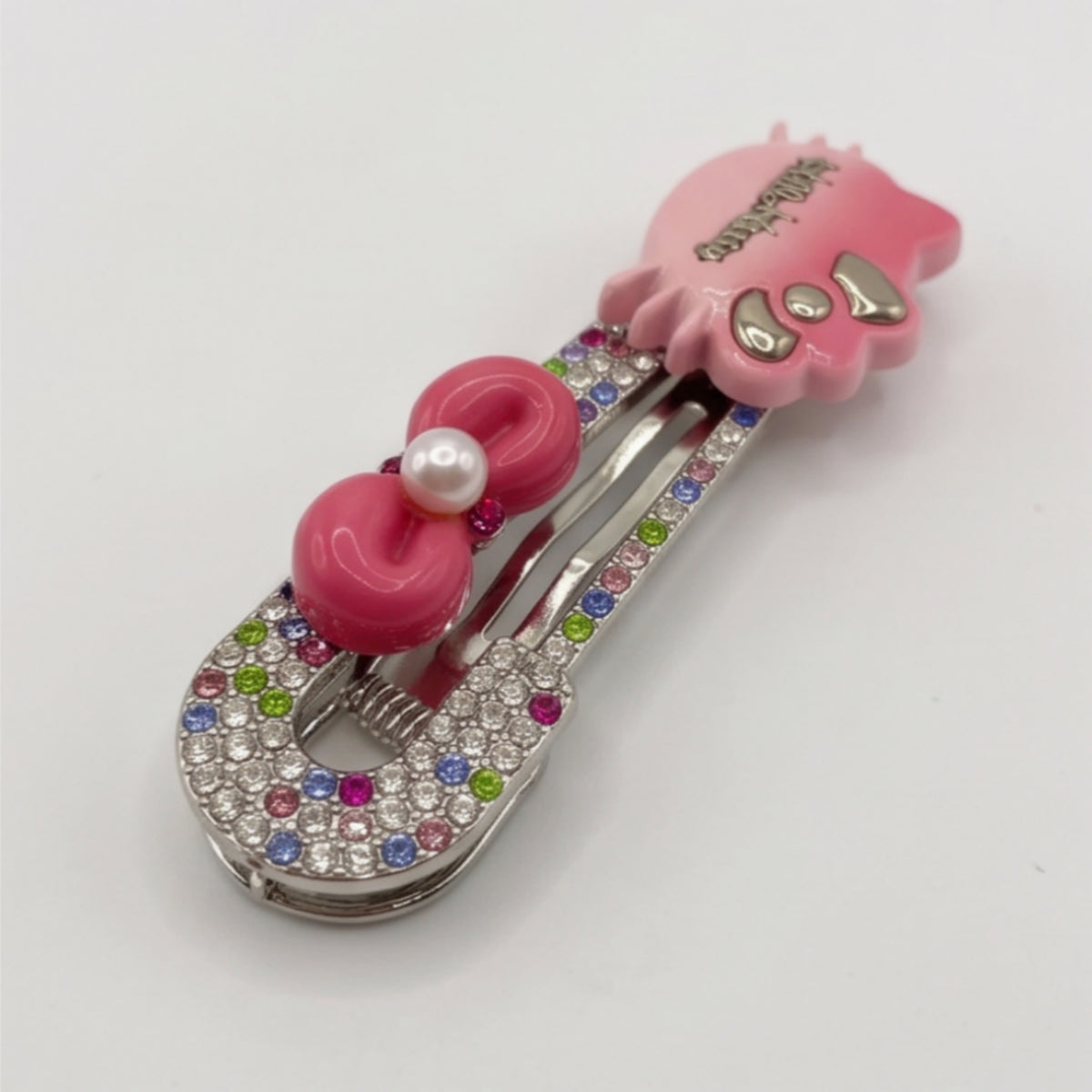 Gradient Pink Hello Kitty Rhinestone Alligator Hair Clip