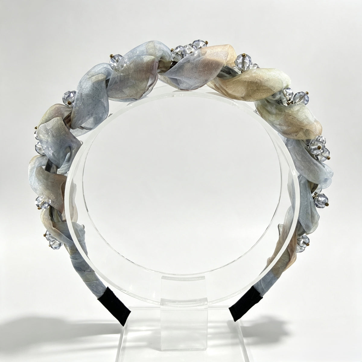 Ice Blue Organza Crystal Non-Slip Headband