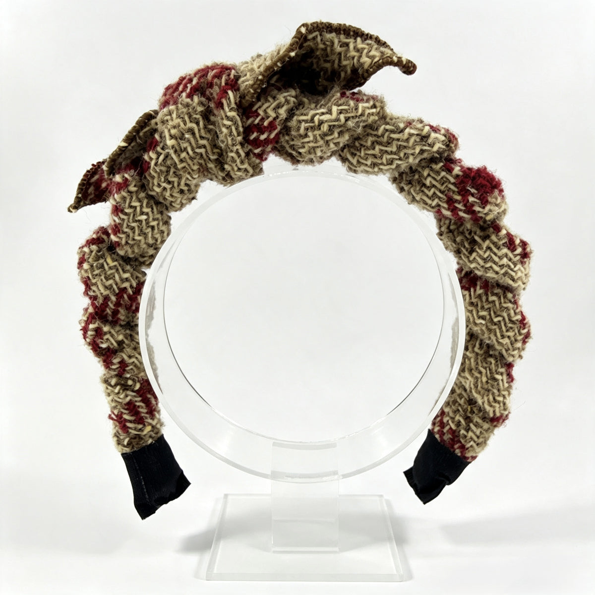 Khaki Knitted Bow Non-Slip Headband