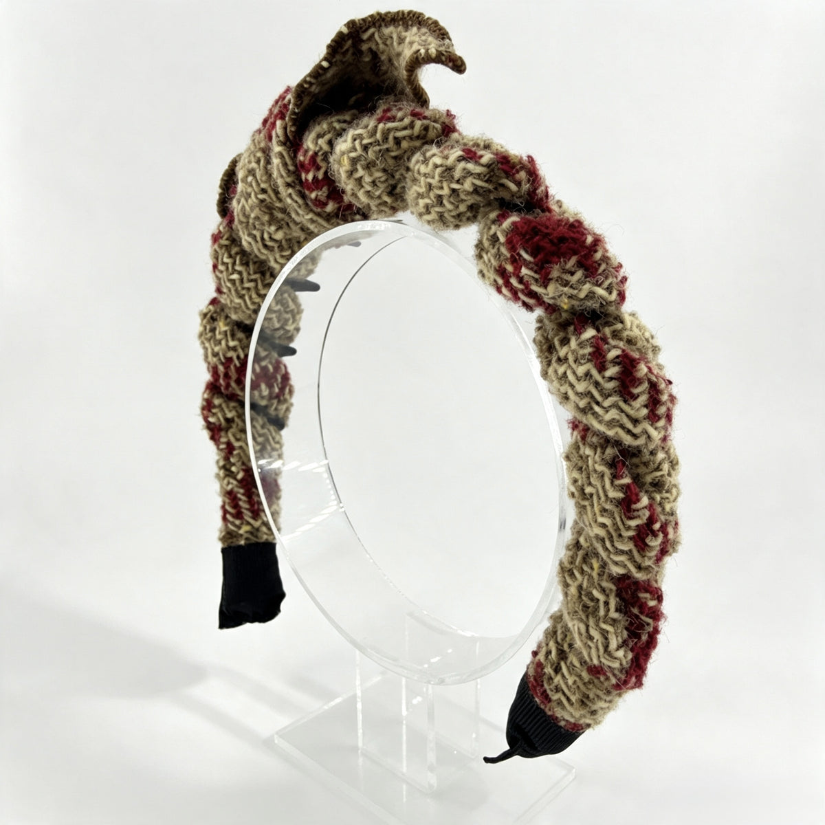Khaki Knitted Bow Non-Slip Headband