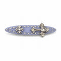 Light Blue Y2K Cross & Flower Rhinestone Alligator Hair Clip