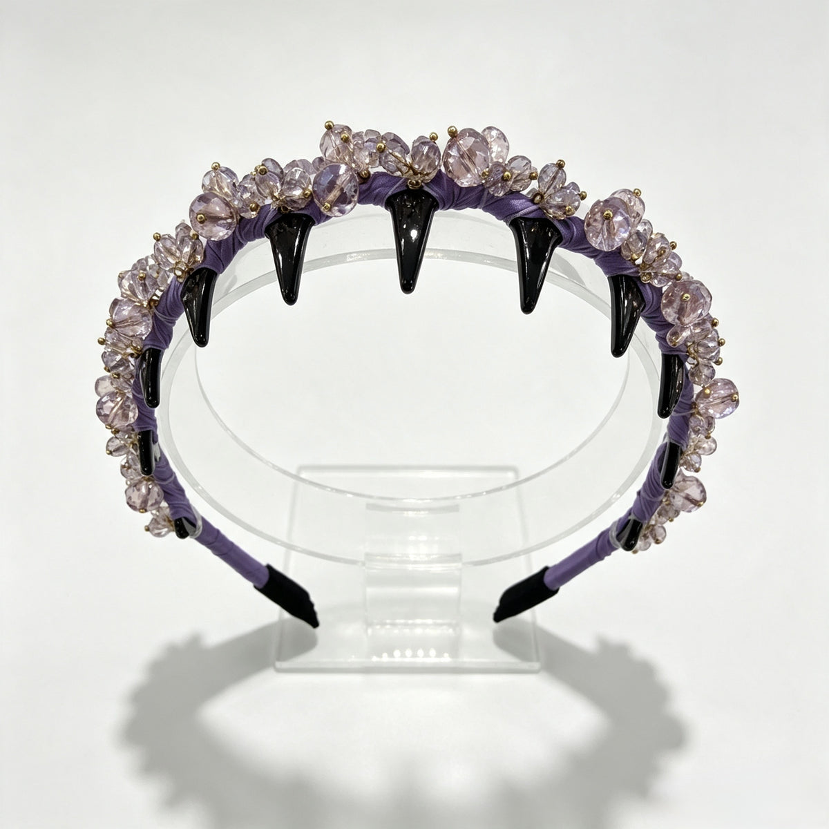Light Violet Satin Crystal Non-Slip Headband