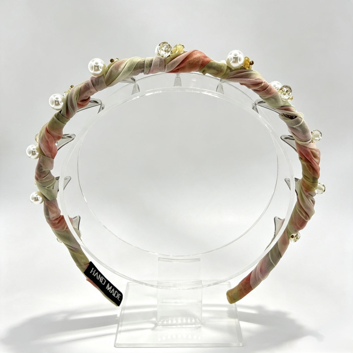 Morandi Tulle Pearl Crystal Non-Slip Headband