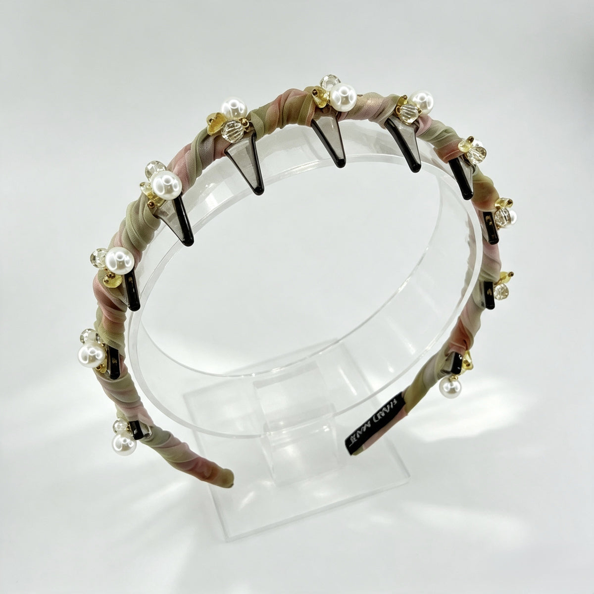Morandi Tulle Pearl Crystal Non-Slip Headband