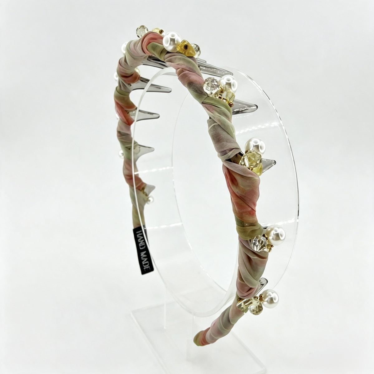 Morandi Tulle Pearl Crystal Non-Slip Headband