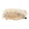 Off-White Pearl Pleated Mesh Banana Hair Clip