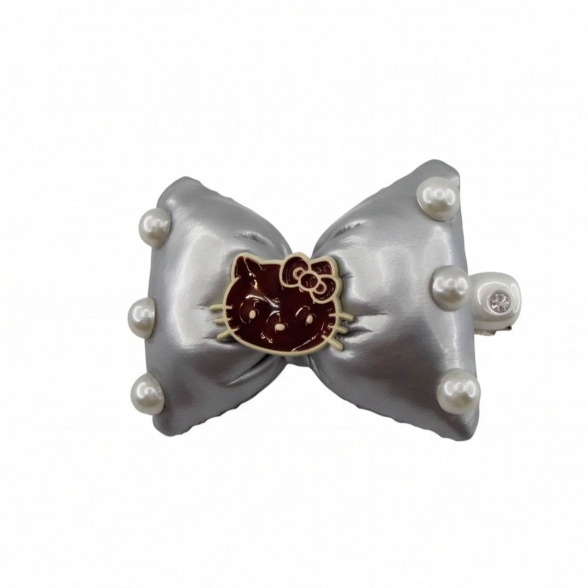 Pearl Bow Cat Alligator Hair Clips - Set of 2