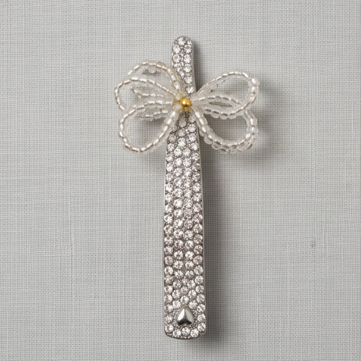 Pearl Butterfly Bow Rhinestone Alligator Hair Clip
