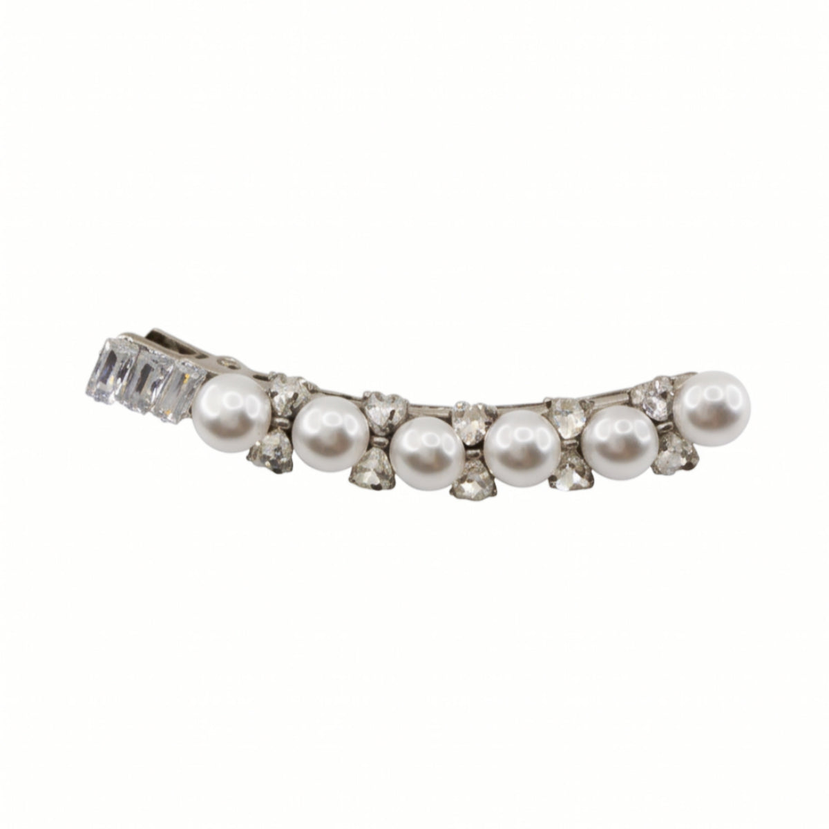 Pearl Rhinestone Bar Alligator Hair Clip