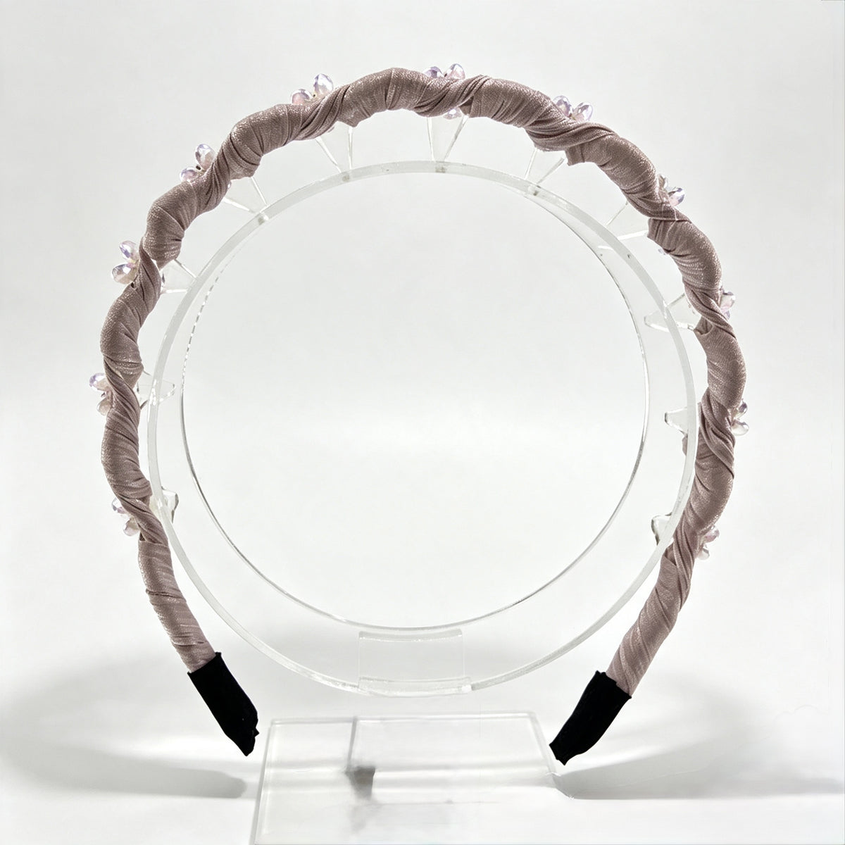 Pink Floral Rhinestone Non-Slip Headband