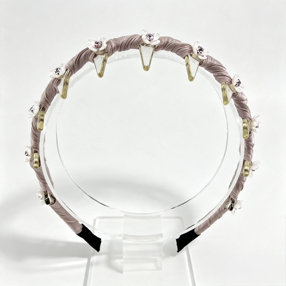 Pink Floral Rhinestone Non-Slip Headband