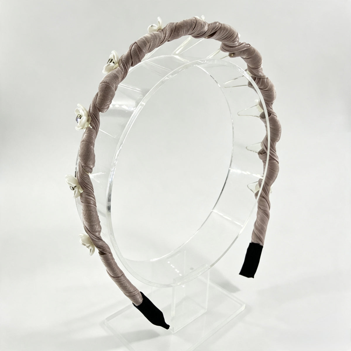 Pink Floral Rhinestone Non-Slip Headband