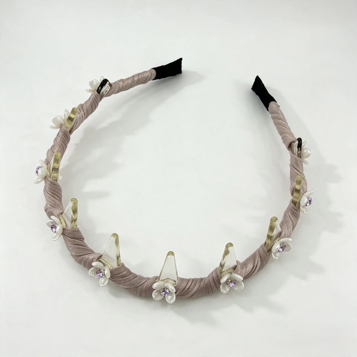 Pink Floral Rhinestone Non-Slip Headband