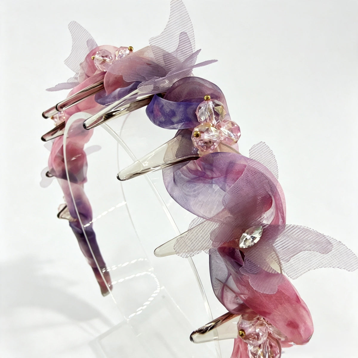 Pink-Purple Butterfly Crystal Non-Slip Headband