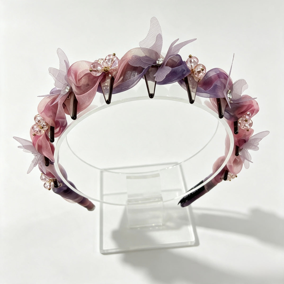 Pink-Purple Butterfly Crystal Non-Slip Headband