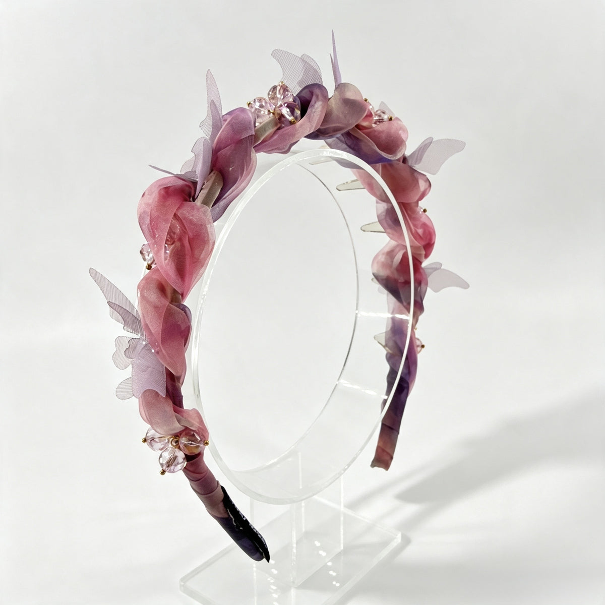 Pink-Purple Butterfly Crystal Non-Slip Headband