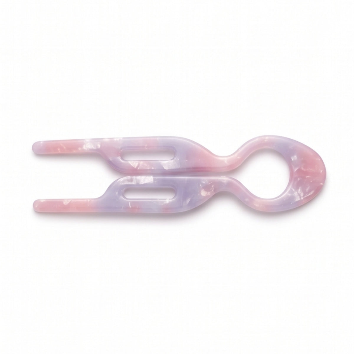Pink-Purple Gradient Ring Double-Prong Acetate Hair Fork