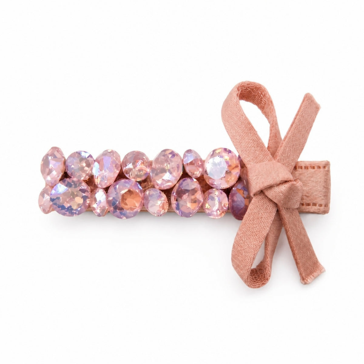 Pink Rhinestone Bow Alligator Hair Clips - Set of 2