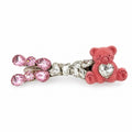 Pink Rhinestone Velvet Teddy Bear Alligator Hair Clip
