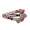 Pink Teddy Bear Heart Letter Snap Hair Clip