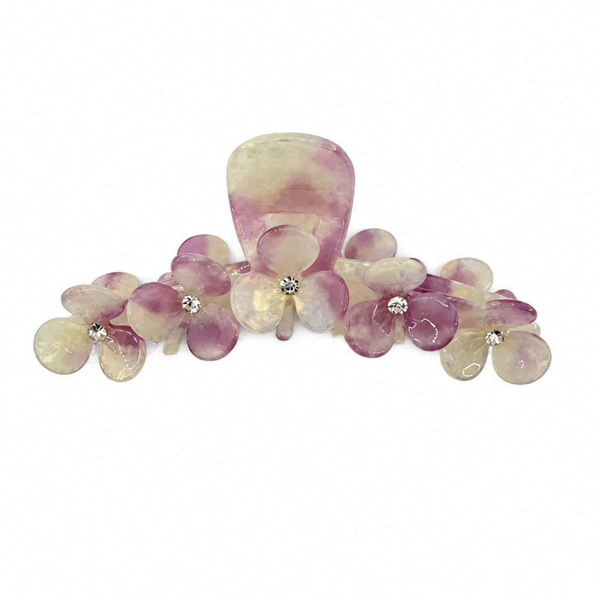 Purple Watercolor Floral Acetate Claw Clip