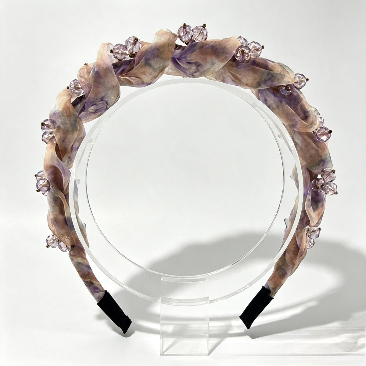 Purple Watercolor Organza Crystal Non-Slip Headband