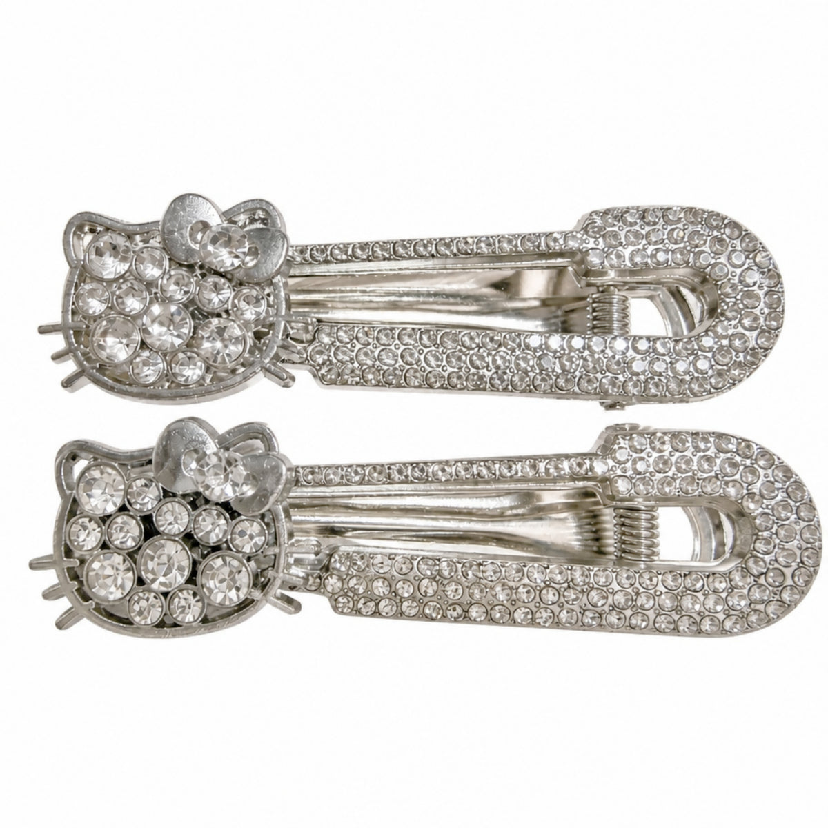 Rhinestone Cat Alligator Hair Clips - Set of 2