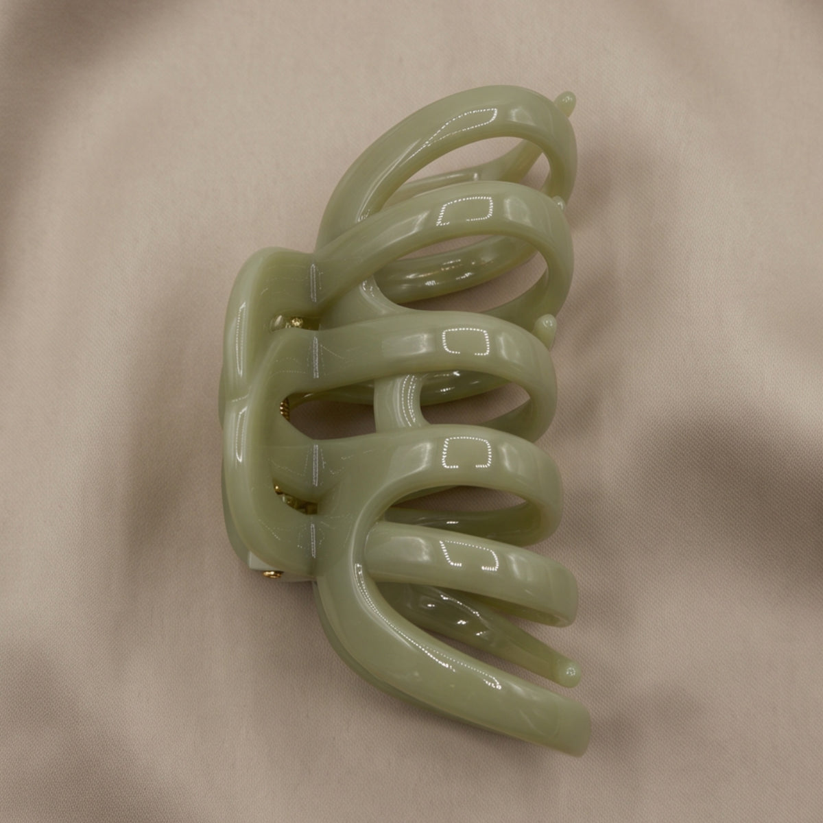 Semi-Transparent Olive Green Acetate Claw Clip